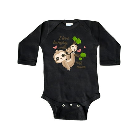 

Inktastic Hanging With My Nana Gift Baby Boy or Baby Girl Long Sleeve Bodysuit