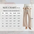thumbnail image 4 of TEMOFON Womens Wide Leg Palazzo Pants with Pockets High Waist Flowy Loose Trousers Adjustable Knot Casual Lounge Pants, 4 of 7