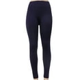 thumbnail image 2 of Sofra Women's Warm Classic High Waist Wide Band Solid Leggings Dark Purple, 1, 2 of 2