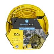 HydroTech FlatJacket 5/8 x 100ft Flexible Garden Hose– Kink-Free, Lightweight, Burst-Proof