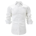thumbnail image 1 of Ceisia Men's Solid Satin Long Sleeve Dress Shirt with Chest Pocket for Business & Casual Wear White S Gifts, 1 of 5