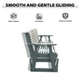 thumbnail image 4 of 2-Person Outdoor Glider Bench - 800lb Capacity, All-Weather Wooden Rocking Chair with Cup Holders, Grey, 4 of 6