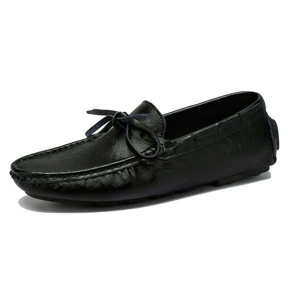Men's Casual Loafers Slip On Leather Shoes Comfortable Lightweight Driving Shoes Male Moccasins Classic Penny Loafer Flats Boat Shoes Outdoor Walking Shoes
