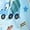 U-053 Blue, variant on Children's Boys Girls Waisted Rain Pants Cute Print Thin Rain Waterproof Pants Raincoat Rain Gear Pants for Kids