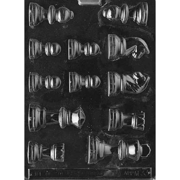 Grandmama's Goodies M033 Chess Piece Chocolate Candy Soap Mold with Exclusive Molding Instructions