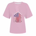 thumbnail image 2 of Blusas para las Mujeres Casual, Estampado Manga Corta Cuello Redondo Camiseta Top Hecho de Cómodo Estante de Imitación para Toda la Temporada de Uso Diario, Tops Cortos para las Mujeres, 2 of 5
