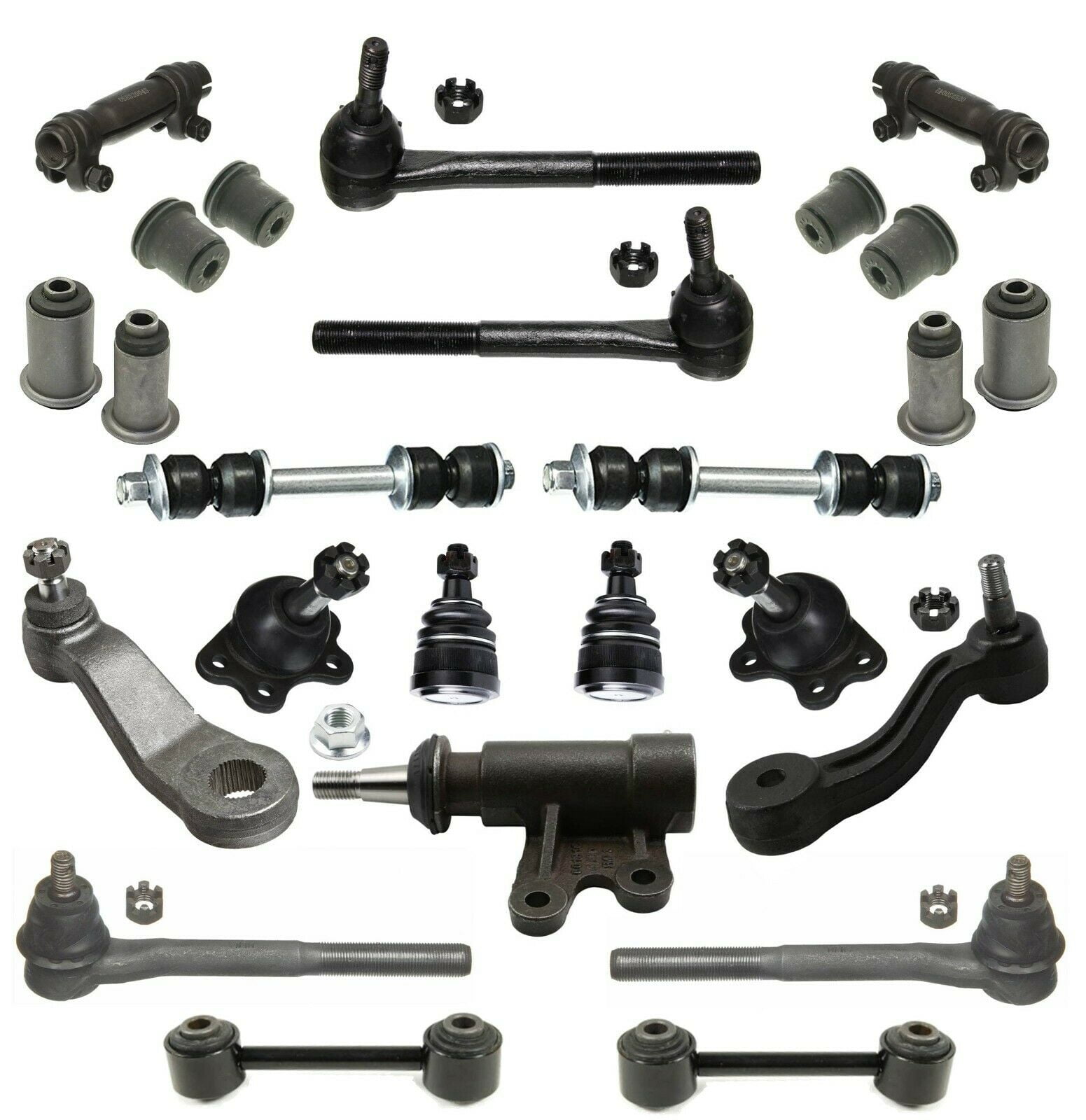 25 Pc Suspension Kit Upper & Lower Control Arm Bushing Idler & Pitman