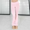 thumbnail image 6 of Womens Plus Size Pants 2026 Solid Color Slim Low Waist Flared Trousers Comfortable Casual Pant for Women Light Pink L, 6 of 7