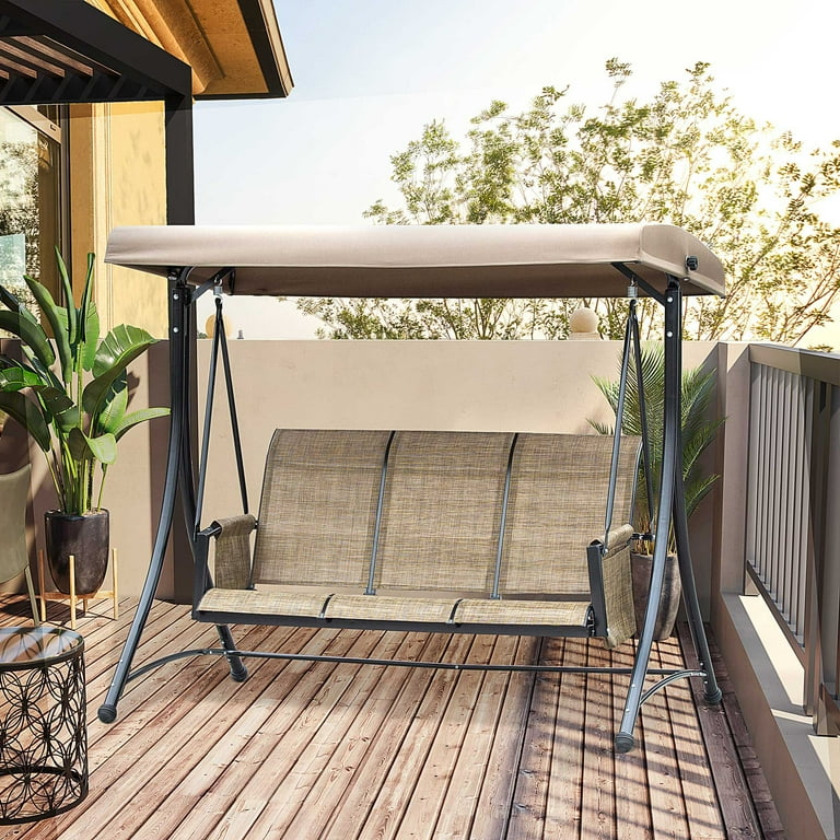 Outsunny 3 seat outdoor free standing covered swing bench outlet