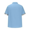 thumbnail image 6 of Sakmal Short Sleeve Button Down Shirts for Men Summer Linen Tshirts Solid Blue Mens Shirts L, 6 of 6