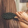 thumbnail image 3 of Hair Brush Black Leopard Cushion Base Hair Brushes Touch Paddle Double Sided Pattern Oval Hairbrush, 3 of 7