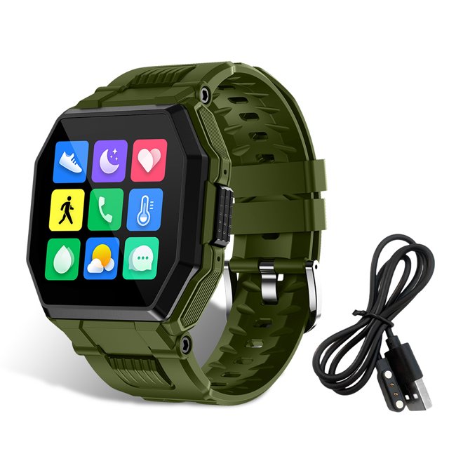 Moyic Reloj inteligente cardíaco Presión arterial Seguimiento del sueño Cámara remota Recordatorio sedentario Ejercicio en múltiples idiomas Relojes inteligentes Verde