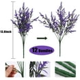 thumbnail image 2 of 8 Bundles Artificial Flowers Fake Outdoor Plants Faux UV Resistant Lavender Flower Plastic Shrubs Indoor Outside Hanging Decorations (Fuchsia), 2 of 4