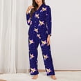 thumbnail image 2 of Pajama Sets for Women 2 Pcs, Winged horse purple starry sky Button Down Long Sleeve Sleepwear Lounge PJ Sets, 2 of 6