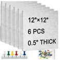 thumbnail image 2 of Cork Board Felt Board Tiles for Walls with 60 Push Pins, 11.8"x11.8" Pack of 6 Pin Board Notice Boards for Home Office Kitchen, Bulletin Board Wall Tiles for Photos Memos, Light Grey, 2 of 9