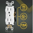 thumbnail image 4 of Faith [10-Pack] Duplex Receptacle Outlet, Tamper-Resistant 3-Prong Outlet Receptacle, 3-Wire, Self-Grounding, 2-Pole,15A 125V, UL Listed, White, 4 of 8