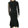 thumbnail image 2 of I.N.C Womens Floral Lace Inset Sweater Dress, Black, Medium, 2 of 3