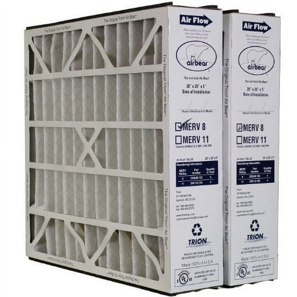 Trion Air Bear 255649-103 (2 Pack) Pleated Furnace Air Filter 20X20X5 Merv 8