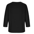 thumbnail image 5 of Babysbule Women's Henley V Neck 3/4 Sleeve T Shirt, Casual Button Placket Loose Solid Top for Daily Work School, 5 of 6