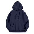 thumbnail image 5 of NinXxx Women's Letter Print Hoodie Drawstring Pocket Pullover Everyday Navy L, 5 of 7
