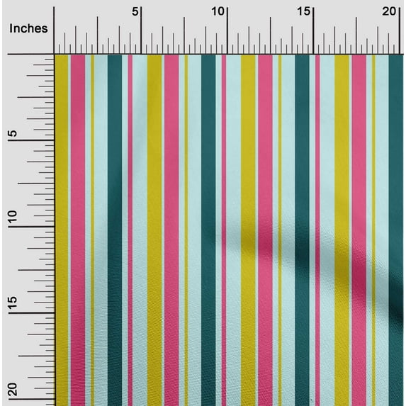 oneOone Cotton Poplin Fabric Bayadere Stripe Print Fabric By Yard 56 Inch Wide