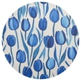 thumbnail image 2 of Round Grid Placemat ,One Sizex1, Round Placemat, PVC Plate Mat，15.4 Inch Non-Slip and Heat Resistant, Table Placemat, Dining Room Placemat Blue Tulip3, 2 of 7