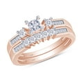 thumbnail image 2 of AFFY White Natural Diamond Bridal Ring Set In 10k Rose Gold (0.5 Cttw), Ring Size 4.5, 2 of 8