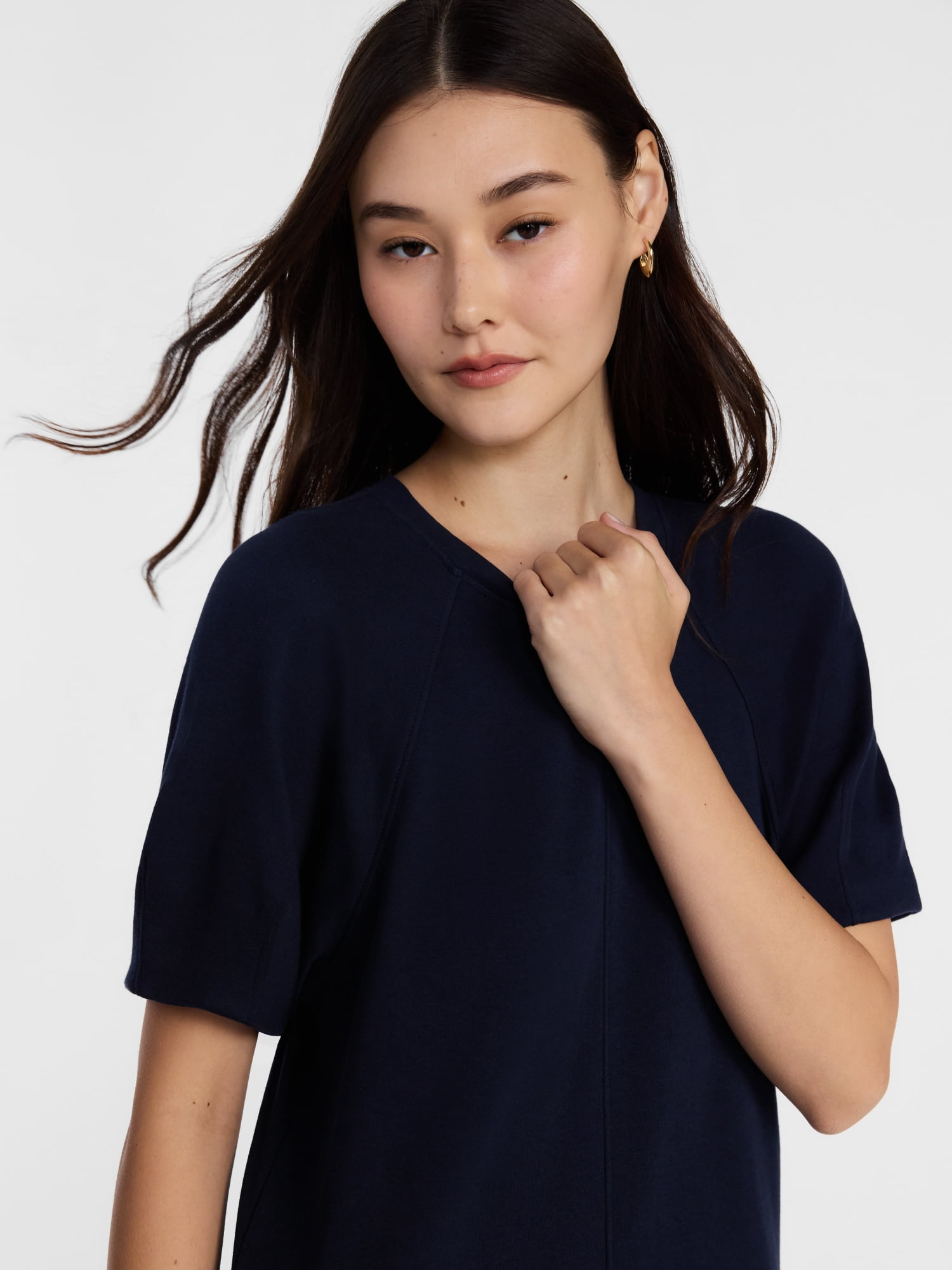 Scenario Women's and Women's Plus Mini Dress with Short Raglan Sleeves, Sizes XS-4X