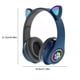 thumbnail image 4 of Injueey Auriculares con orejas de gato Auriculares inalámbricos Música Estéreo Auriculares con azules con micrófono Niños Hija fone Gamer Cables de audio/vídeo azul, 4 of 6