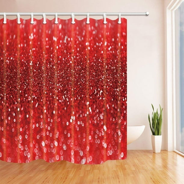 ARTJIA Christmas Red Sequin Curtain Panel for Wedding Party Polyester
