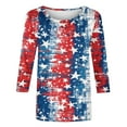 thumbnail image 5 of GERsome Womens American Flag T Shirts 4th of July Patriotic Tops Crewneck 3/4 Sleeve Graphic Shirts Loose Fit USA Veteran Summer Tees S-2XL, 5 of 5