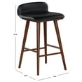 thumbnail image 2 of Safavieh Tazmyn Wood and Leather Counterstool in Black / Walnut, 2 of 13