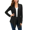 thumbnail image 6 of Urban CoCo Women's Long Sleeve Irregular Hem Cardigan (Black,L), 6 of 6