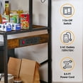 thumbnail image 4 of Bakers Rack for Kitchen, 33-inch Wide Coffee Bar Station with Power Outlet, 5 Tier Microwave Stand Storage Shelf with S-Shaped Hooks, Metal Frame with Brown Wood Tabletop, 4 of 8