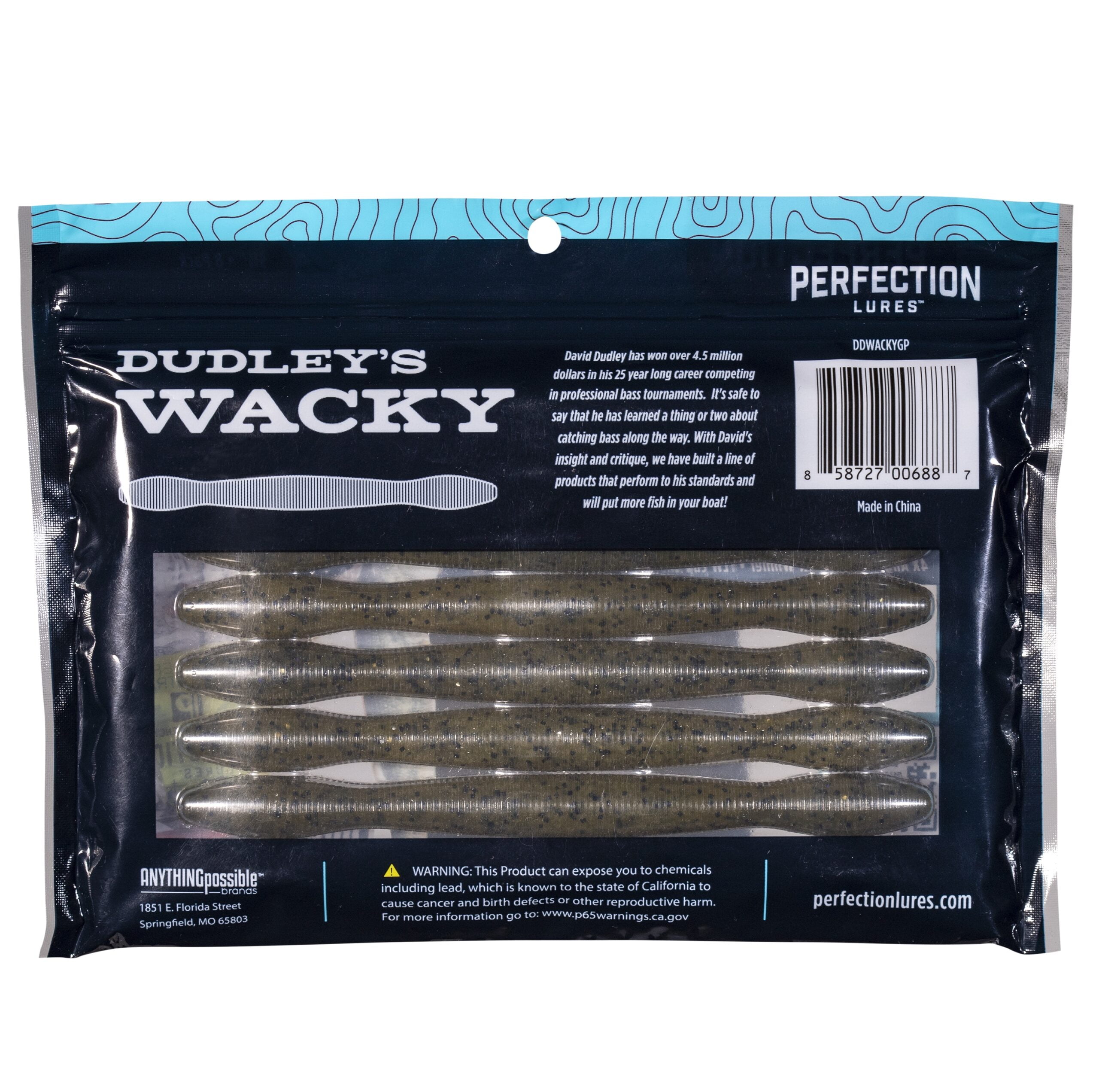 Perfection Lures Dudley's Wacky Worm Watermelon Red Bass Bait Pack 
