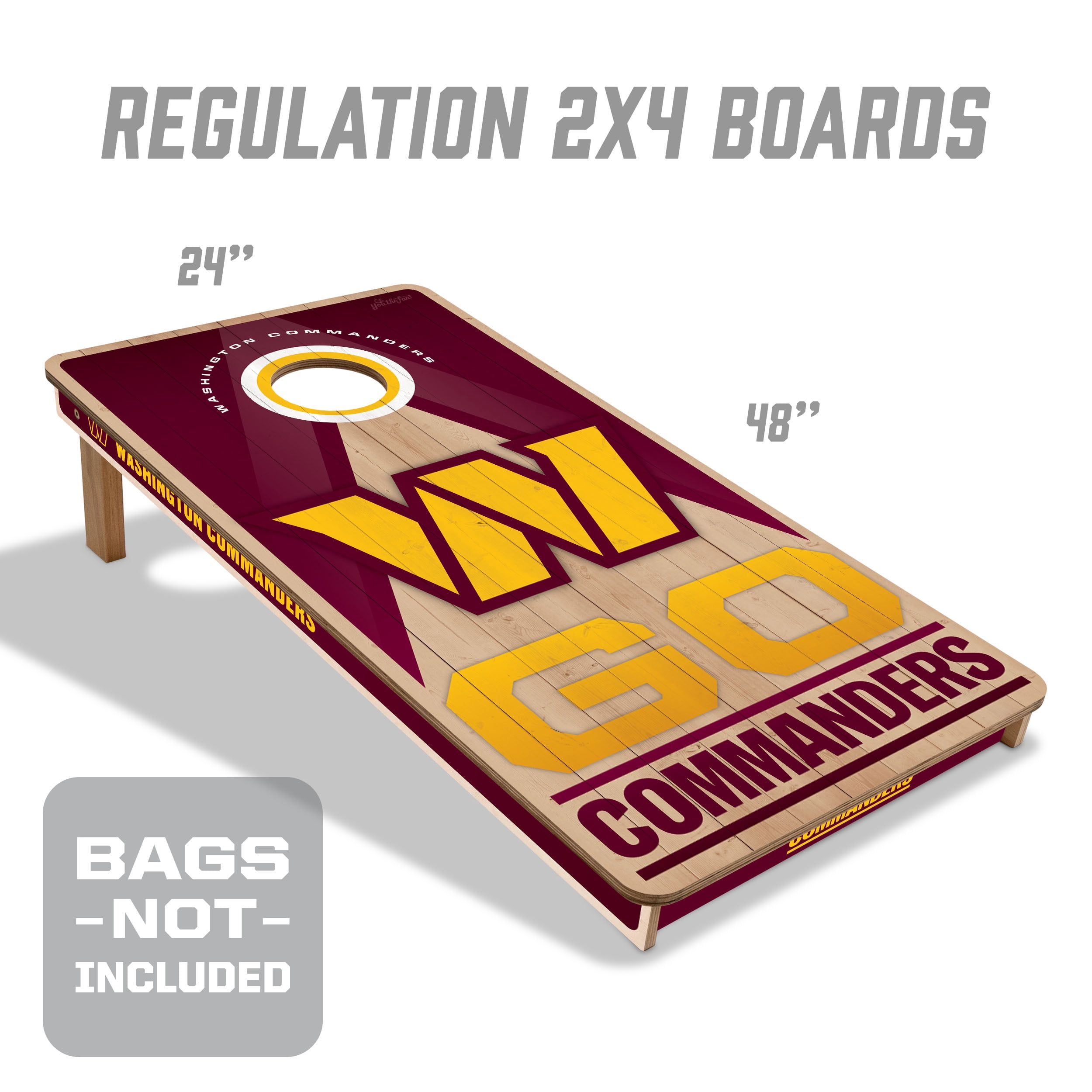 YouTheFan NFL Washington Commanders 2x4 Slogan Series Cornhole NO BAGS