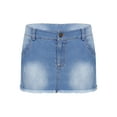 thumbnail image 5 of renvena Women's Casual Short Jeans Skirt Frayed Hem Denim Pencil Jean Skirt, 5 of 7