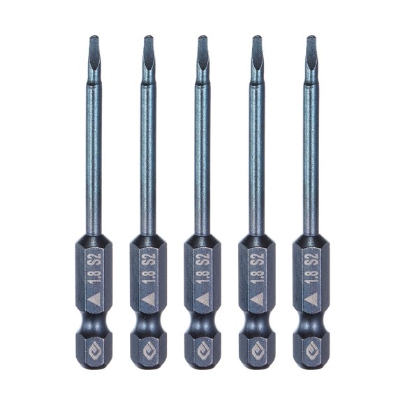 Uxcell 5pcs 1/4" Hex Shank TA1.8 Magnetic Head 2.6" Long Triangle Screwdriver Bit Blue