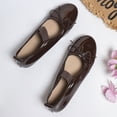 thumbnail image 6 of Gpaecead Women's Bow Mary Jane Flats Glossy Patent Leather Slip On Cushioned Comfort Shoes With Elastic Strap For Office, Campus And Date Brown, 6 of 8