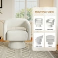 thumbnail image 4 of Ebello 360° Swivel Barrel Chair, Velvet Accent Armchair for Living Room, Bedroom & Office, Beige, 4 of 10