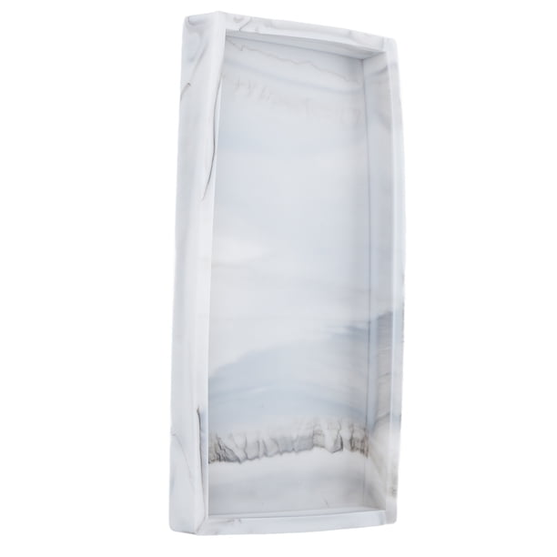 M Buder Bandeja de Almacenamiento de Silicona Placa de Clasificación de Cocina Organizador de Cosméticos para Baño Tocador, Color Mármol, Tamaño Pequeño CH (20 cm / 7.9 inches)