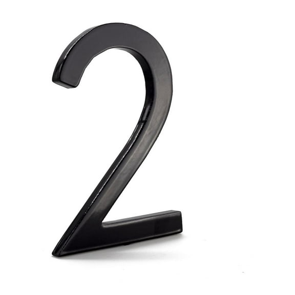 Montague Metal Products 6" Black Floating or Flat Modern House Numbers 0-9 - 2