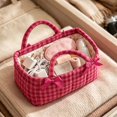 thumbnail image 3 of CSStudio Boho Floral Storage Basket with Handles, Portable Quilted Fabric Organizer Bin for Nursery Bedroom Bathroom Cosmetics Sundries, 3 of 7