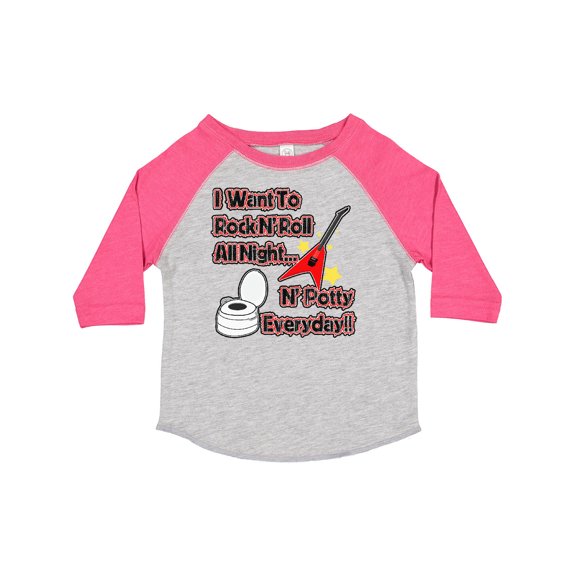 Inktastic I Want to Rock N' Roll N' Potty Everyday Boys or Girls Toddler T-Shirt