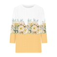 thumbnail image 5 of Bovemsi 2025 Women's Casual Short Sleeve Crew Neck T-Shirt – Basic Solid Color Summer Top, Yellow, XL, 5 of 5