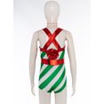 thumbnail image 6 of iiniim Kids Girls Christmas Dance Costume Sleeveless Stripes Print Leotard Bodysuit Dancewear, 6 of 7