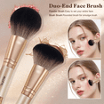 thumbnail image 2 of ALLFYL 6Pcs Makeup Brushes Set 12-in-1 Dual Ended Foundation Brush Kabuki Blush Bronzer and Eye Shadow Brushes Travel Makeup Brushes (Champagne Gold), 2 of 7