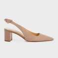 thumbnail image 2 of Womens Pumps Pointed Toe Slip on Slingback Cute Bowknot Classic Chunky Block Heels, 2 of 4