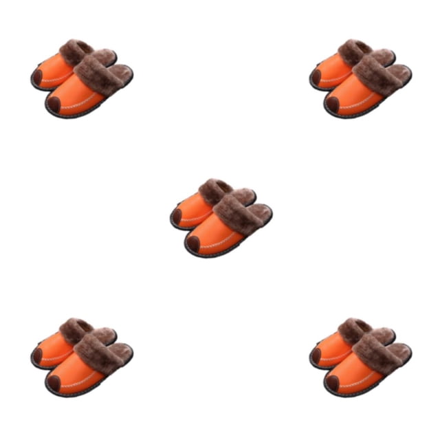 Minnieouse Zapatillas de casa Suministros de invierno Calzado cálido Parejas Base gruesa Zapatos de fondo Calentador Hombre Mujer Mujer Naranja Type2 NO2