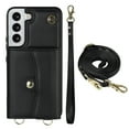 thumbnail image 3 of Crossbody PU Leather Phone Case For Samsung Galaxy S23 S22 Plus Note 20 Ultra Wallet Card Slots Magnetic Lanyard Cover, 3 of 5